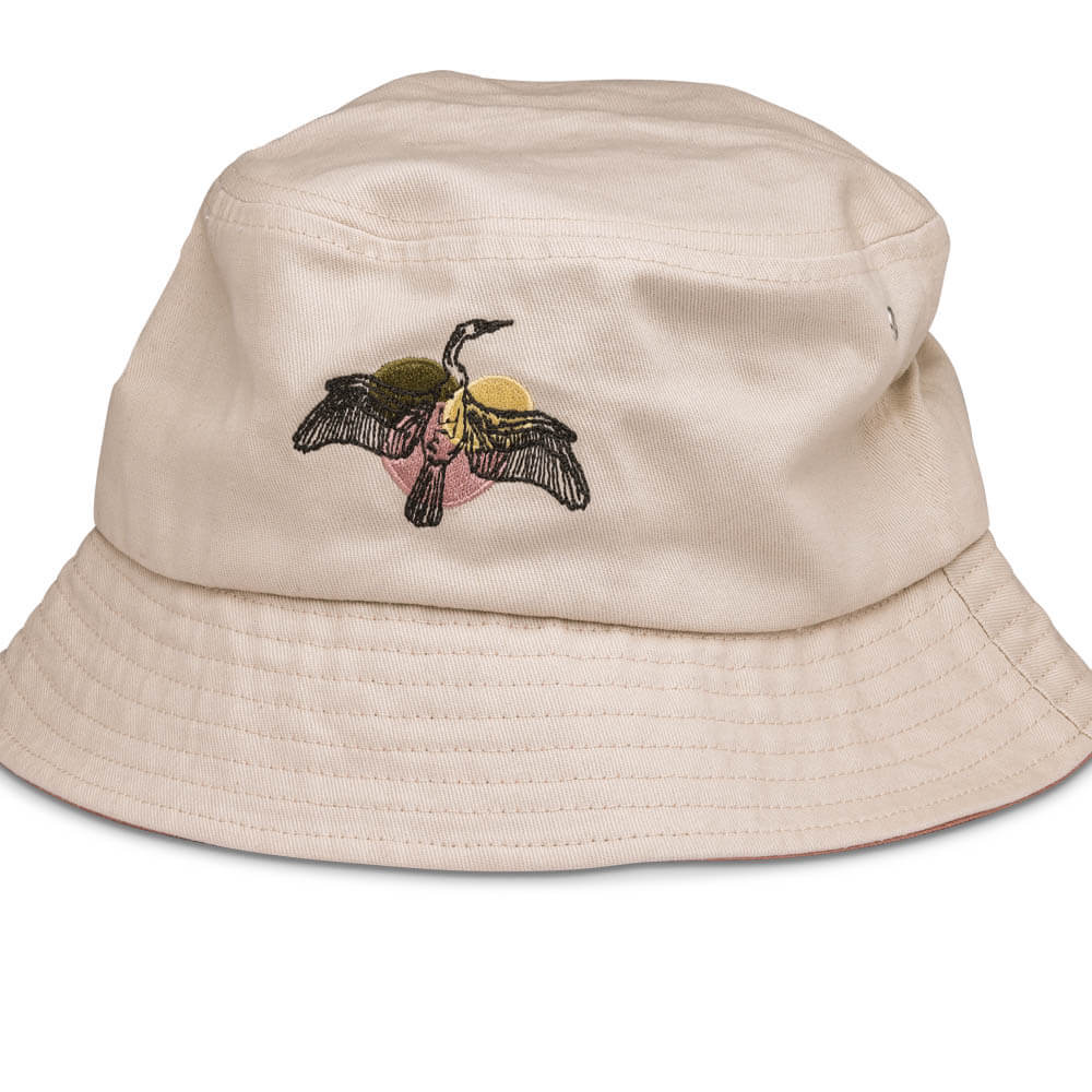ANHINGA (TAN) Interesting Bird Hemp Bucket Hat Nocs Provisions